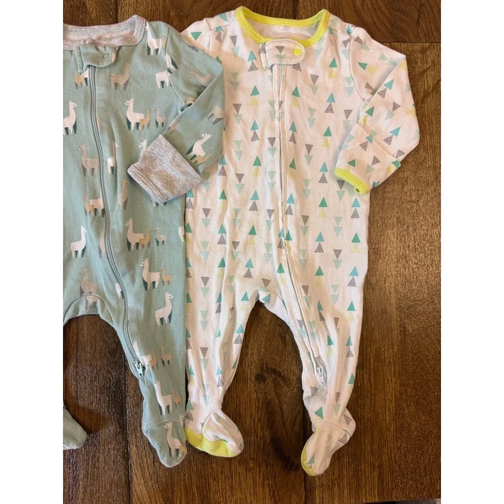 Baby Boy Sleepers 0/3 Months Sleep & Play Zipper Clothes Cloud Island Lot Bundle